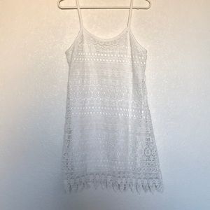 White lace mini dress